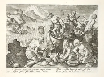 Autochtones pêchant des palourdes géantes sur l
